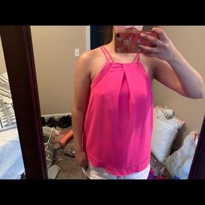 Hot pink double spaghetti strap